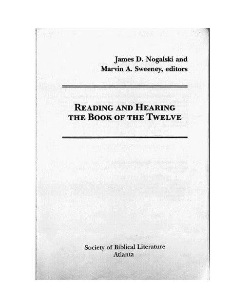 reading and hearing the book of the twelve